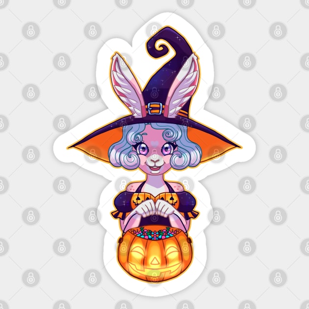 Stella bunny girl with witch costume anime chibi furry Sticker by ISAGU ART STORE